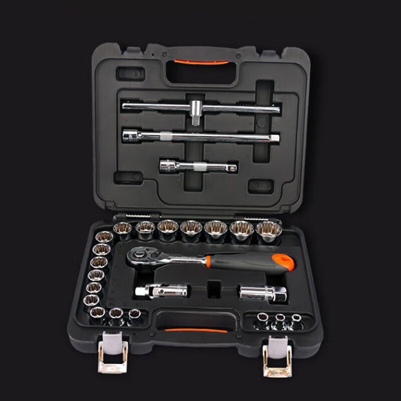 钢盾 S020001 英制套筒组套 12.5mm系列 25件套 单位:套按(套)销售 钢盾 S020001 英制套筒组套 12.5mm系列 25件套 单位:套按(套)销售