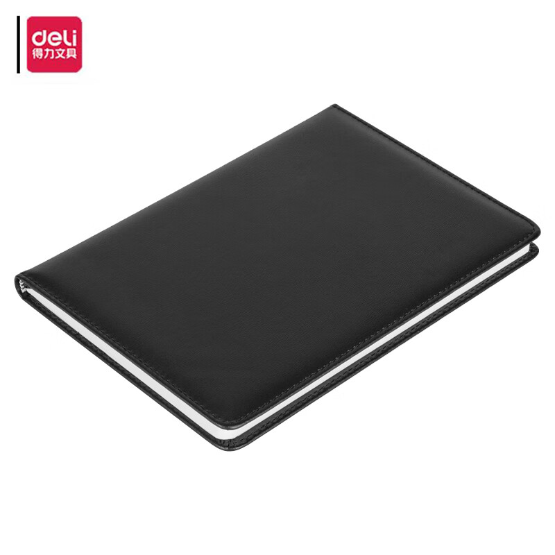 得力 3162 记事本  25K商务皮面本会议 黑色 96张/本按（本）销售