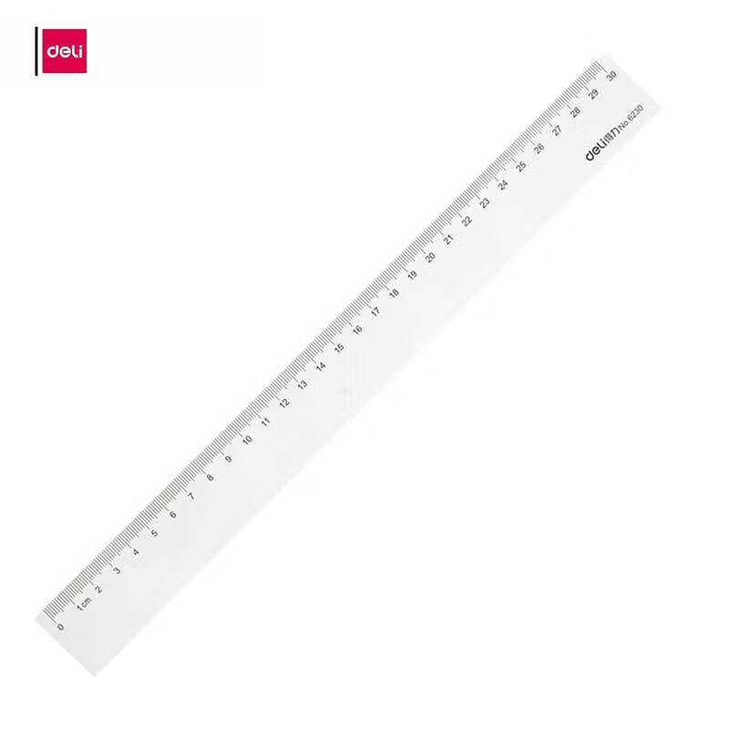 得力 6230 直尺  透明 30cm 单位：把按（把）销售
