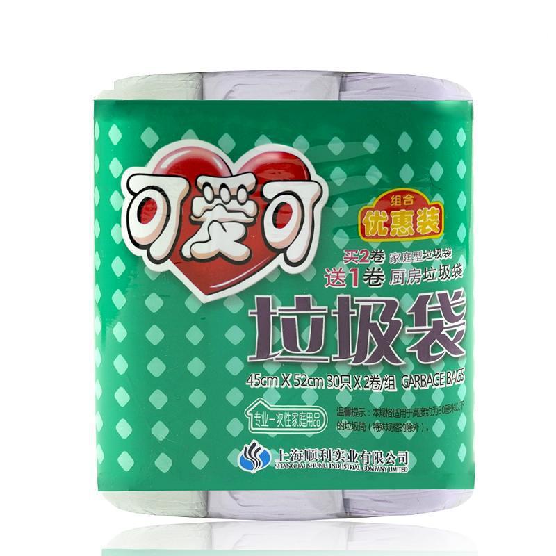 可爱可 塑料垃圾袋 45*58cm/20pc(1卷) 垃圾袋组合装 45*52cm/30pc( 2卷) 彩色 20组/箱 