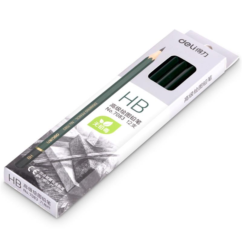 得力 7083 绘图铅笔 HB 12支/盒 12支/盒